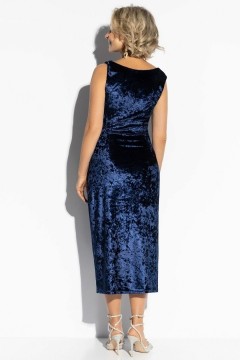 Платье синее из бархата Charutti(фото6)