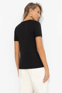 Футболка чёрная с воротничком Charutti(фото6)