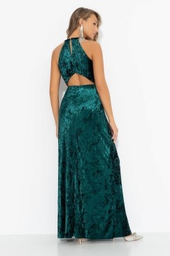 Платье зелёное бархатное с акцентной спинкой Charutti(фото8)