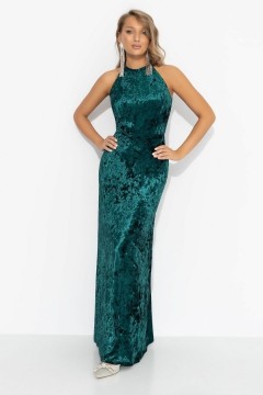 Платье зелёное бархатное с акцентной спинкой Charutti(фото4)