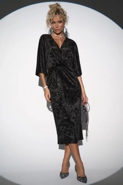 Платье бархатное чёрное Elza(фото4)