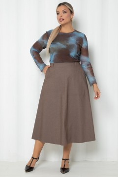 Юбка коричневая из денима Agata