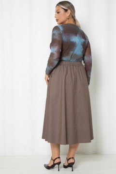Юбка коричневая из денима Agata(фото4)