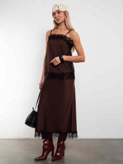 Юбка в бельевом стиле шоколадного цвета Kosmos(фото2)
