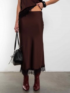 Юбка в бельевом стиле шоколадного цвета Kosmos(фото4)