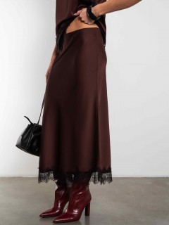 Юбка в бельевом стиле шоколадного цвета Kosmos(фото5)