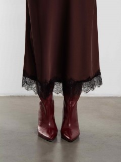 Юбка в бельевом стиле шоколадного цвета Kosmos(фото3)