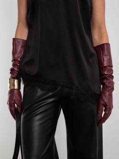 Топ чёрный в бельевом стиле на тонких бретелях с кружевом Kosmos(фото5)