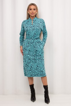 Платье бирюзовое с поясом Кэнти №6 Valentina(фото2)