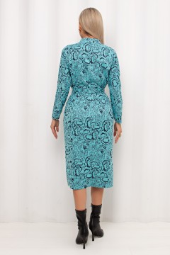 Платье бирюзовое с поясом Кэнти №6 Valentina(фото5)