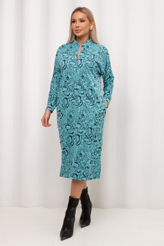 Платье бирюзовое с поясом Кэнти №6 Valentina(фото4)