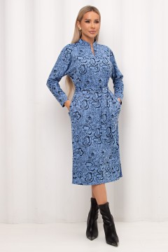 Платье голубое с поясом Кэнти №7 Valentina(фото2)