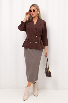 Жакет коричневый с укороченными рукавами Юджини №5 Valentina(фото2)