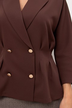 Жакет коричневый с укороченными рукавами Юджини №5 Valentina(фото3)