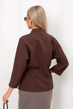 Жакет коричневый с укороченными рукавами Юджини №5 Valentina(фото5)