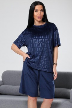 Костюм велюровый с шортами в синем цвете Iv-capriz