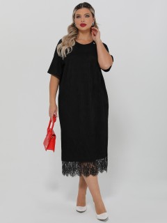 Платье чёрное из фактурного трикотажа Dora(фото2)