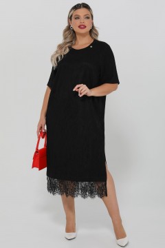 Платье чёрное из фактурного трикотажа Dora