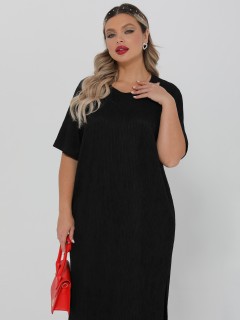 Платье чёрное из фактурного трикотажа Dora(фото7)
