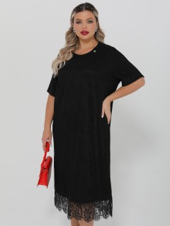 Платье чёрное из фактурного трикотажа Dora(фото9)