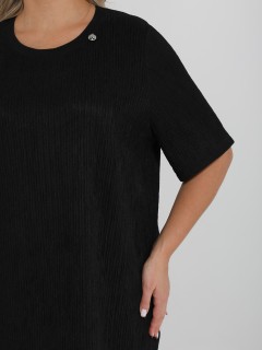 Платье чёрное из фактурного трикотажа Dora(фото6)