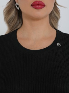 Платье чёрное из фактурного трикотажа Dora(фото4)