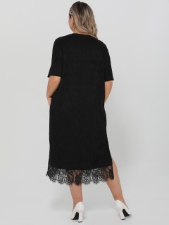 Платье чёрное из фактурного трикотажа Dora(фото10)