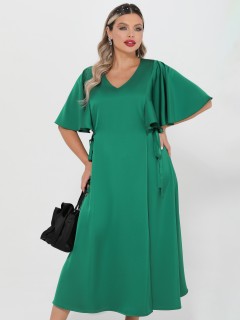 Платье длинное зелёное летящего силуэта Dora(фото2)