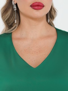 Платье длинное зелёное летящего силуэта Dora(фото4)