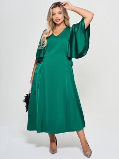 Платье длинное зелёное летящего силуэта Dora(фото9)