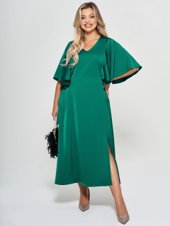 Платье длинное зелёное летящего силуэта Dora(фото5)