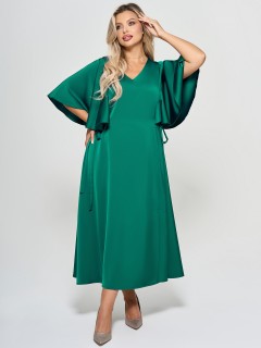 Платье длинное зелёное летящего силуэта Dora(фото7)