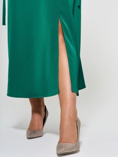 Платье длинное зелёное летящего силуэта Dora(фото10)