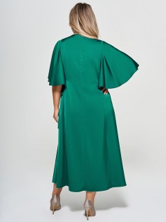 Платье длинное зелёное летящего силуэта Dora(фото11)