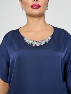 Платье нарядное тёмно-синее с воланом Dora(фото5)