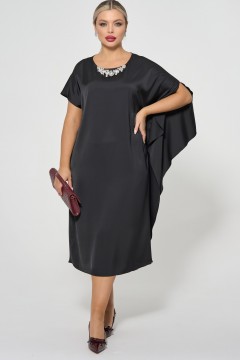 Платье нарядное чёрное с воланом Dora