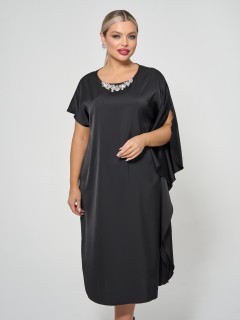 Платье нарядное чёрное с воланом Dora(фото3)