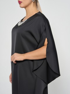 Платье нарядное чёрное с воланом Dora(фото8)