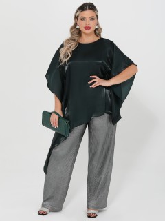 Блузка-накидка тёмно-зелёная Dora(фото3)