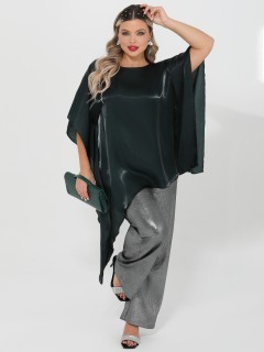 Блузка-накидка тёмно-зелёная Dora(фото4)