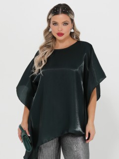 Блузка-накидка тёмно-зелёная Dora(фото8)