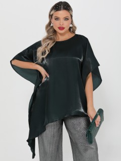 Блузка-накидка тёмно-зелёная Dora(фото6)