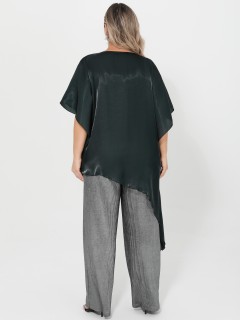 Блузка-накидка тёмно-зелёная Dora(фото9)