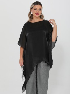 Блузка-накидка чёрная Dora(фото8)