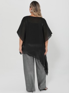 Блузка-накидка чёрная Dora(фото10)