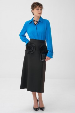 Юбка чёрная с декоративными цветами Priz(фото3)