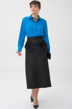 Юбка чёрная с декоративными цветами Priz(фото2)