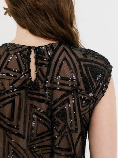 Блузка чёрная из сетки с пайетками Priz(фото6)