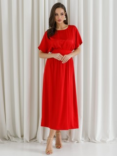 Платье нарядное красное с широким поясом Priz(фото3)