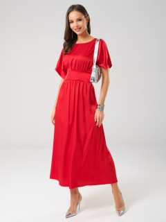 Платье нарядное красное с широким поясом Priz(фото4)